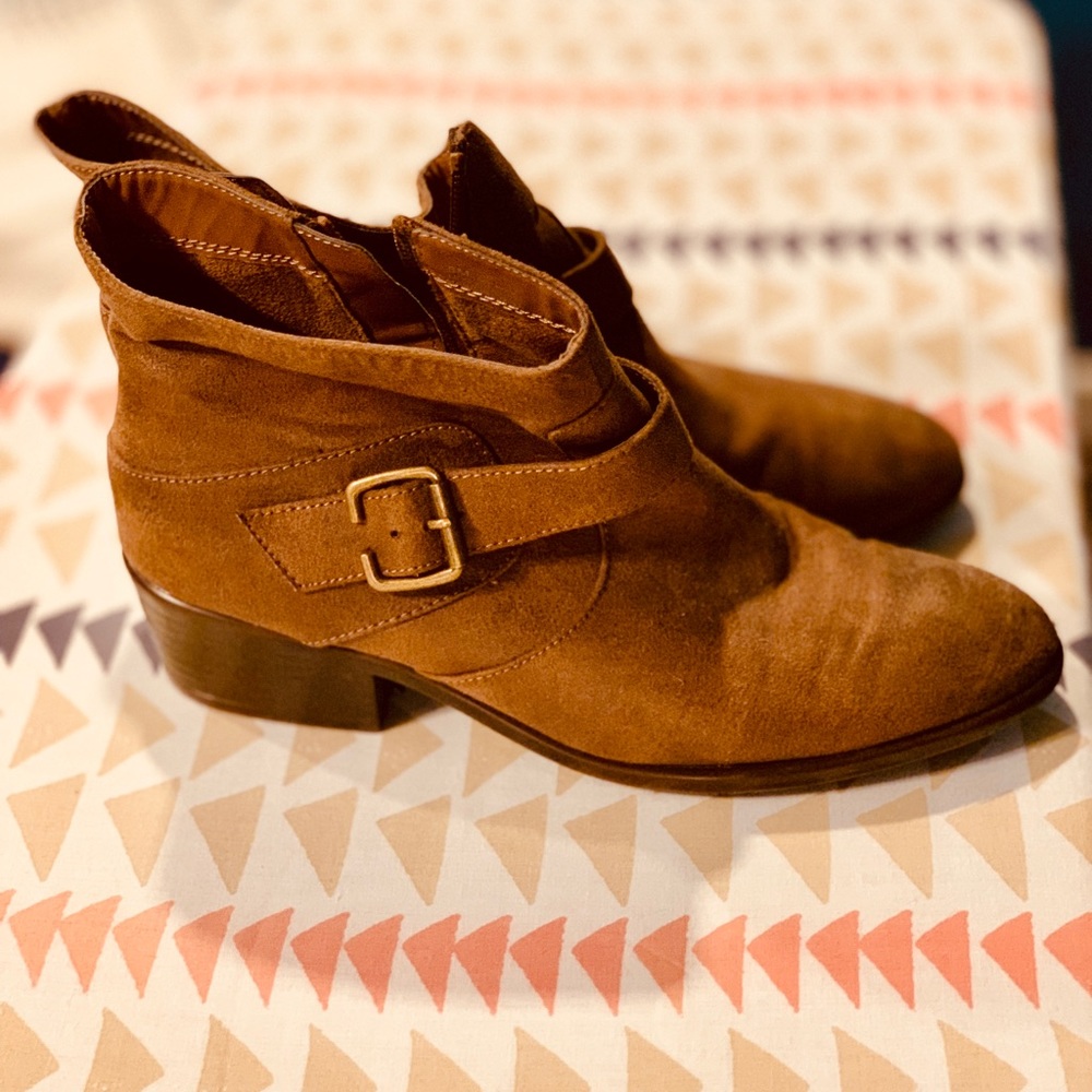 Tan Booties, size 8